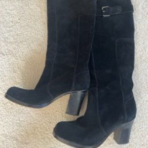 Via Spiga- Italian black suede fashionable heeled boots. Size 7.5